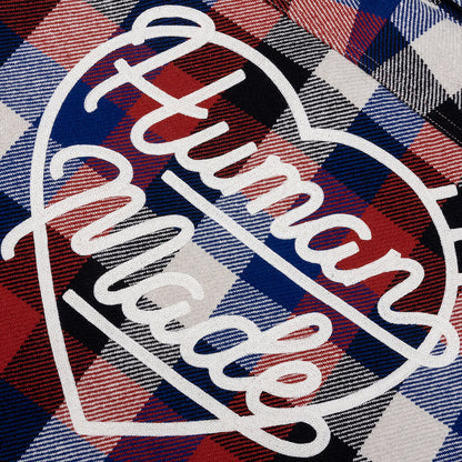 Wool Check Shirt Jacket Red