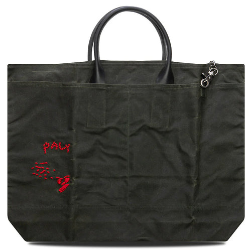 U Broke Me Waxed Canvas Tote Bag Green