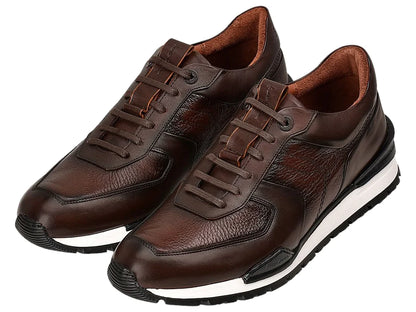 Tenis Cuadra en Piel de Venado Color Chocolate para Hombre