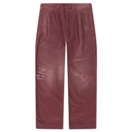 Synanon Cord Pleated Pant Burgundy