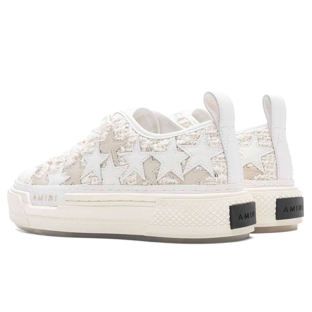 Womens Boucle Stars Court Low Alabaster
