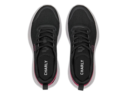 Tenis Charly Road Casual Negro con Fucsia para Mujer