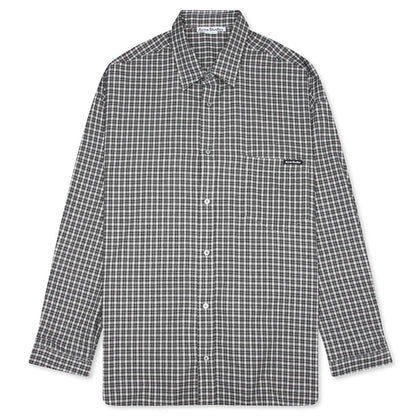 Flannel Button Up Shirt Black White