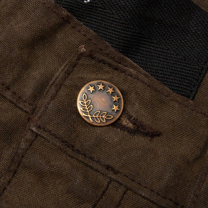 Sinned 4 Nothing Waxed Canvas Double Knee Short Brown