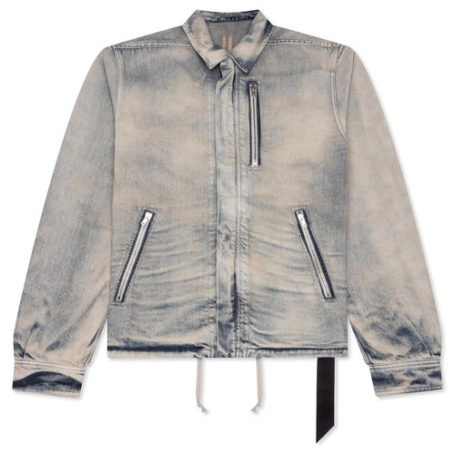 Concealed Zipfront Denim Jacket Mineral Pearl