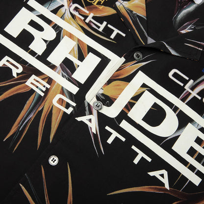 Rhude Regatta Club Hawaiian Shirt Multi Yellow White