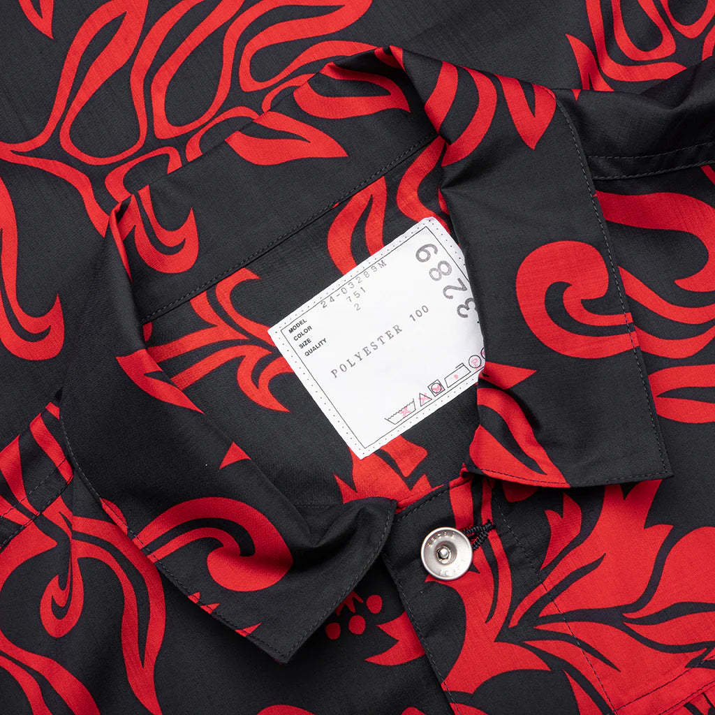 Floral Print Blouson Red