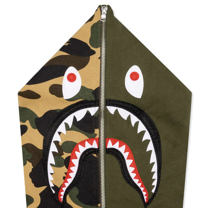Military Shark Relaxed Fit Full Zip Hoodie Olive Drab