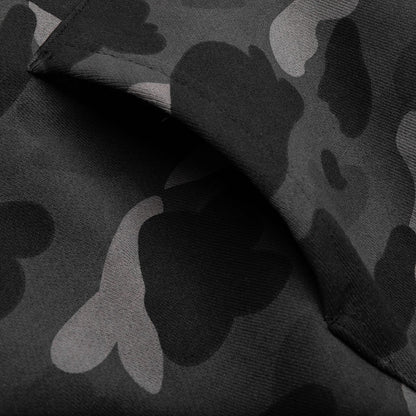 Color Camo Shark Full Zip Hoodie Black