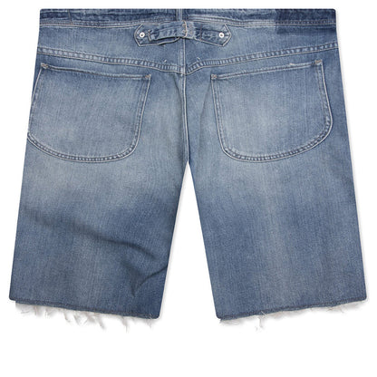 Stud Denim Shorts Light Blue