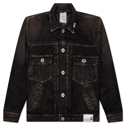 Puffer Denim Jacket Black