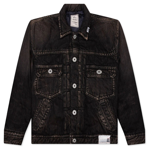Puffer Denim Jacket Black