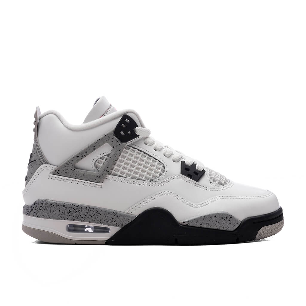 Air Jordan 4 Retro OG White Cement GS Summit White Fire Red Cement Grey Black