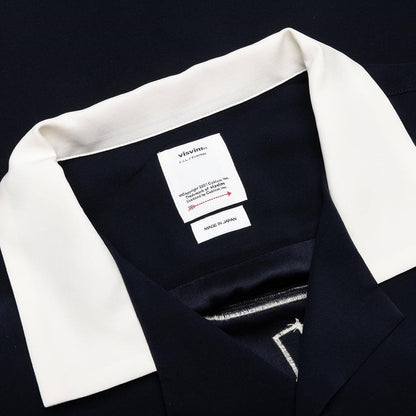 Hacking Short Sleeve Silk Navy