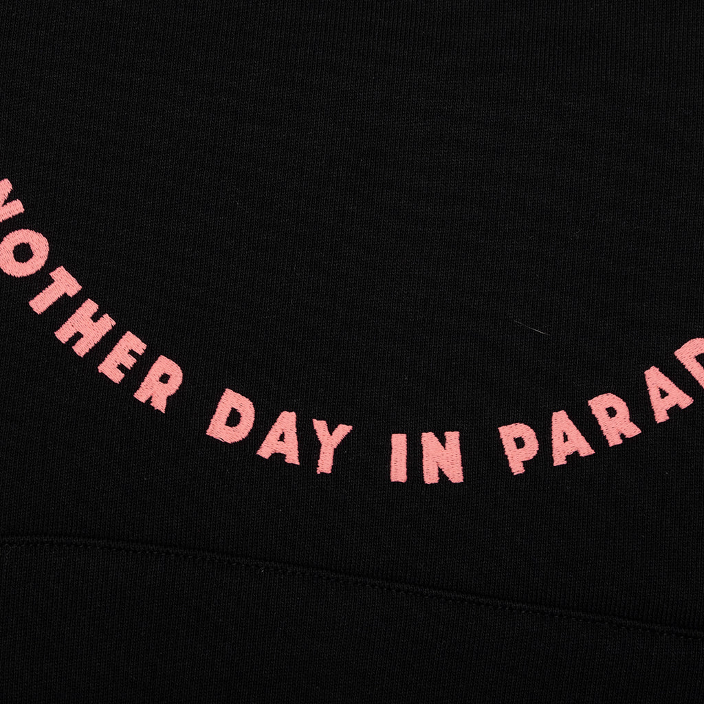 Fleece Hoodie With Unicorns Embroidery Black