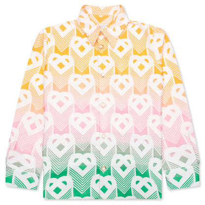 Jacquard Shacket Gradient Flying Heart