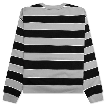 Striped Mending Logo Sweatshirt Black