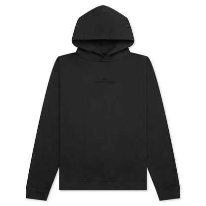 Tonal Upside Down Logo Hoodie Washed Black Tonal Embroidery