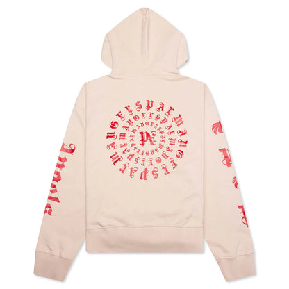 Gothic Logo Zipped Crew Light Beige Red