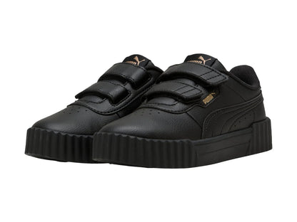 Tenis PUMA Carina 30 V Negro y Oro para Niño