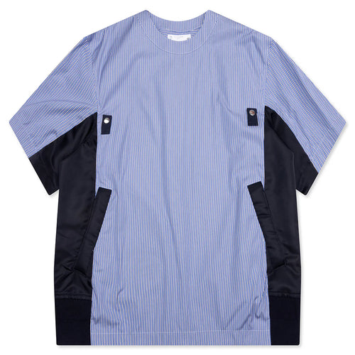 Cotton Poplin Pullover Blue Stripe