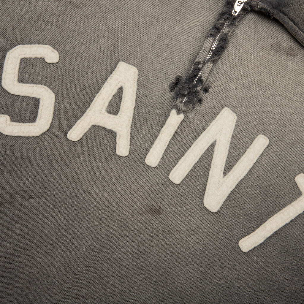 Saint S S Half Zip Sweat Polo Charcoal