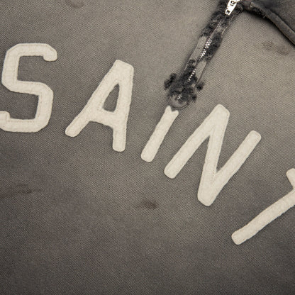Saint S S Half Zip Sweat Polo Charcoal