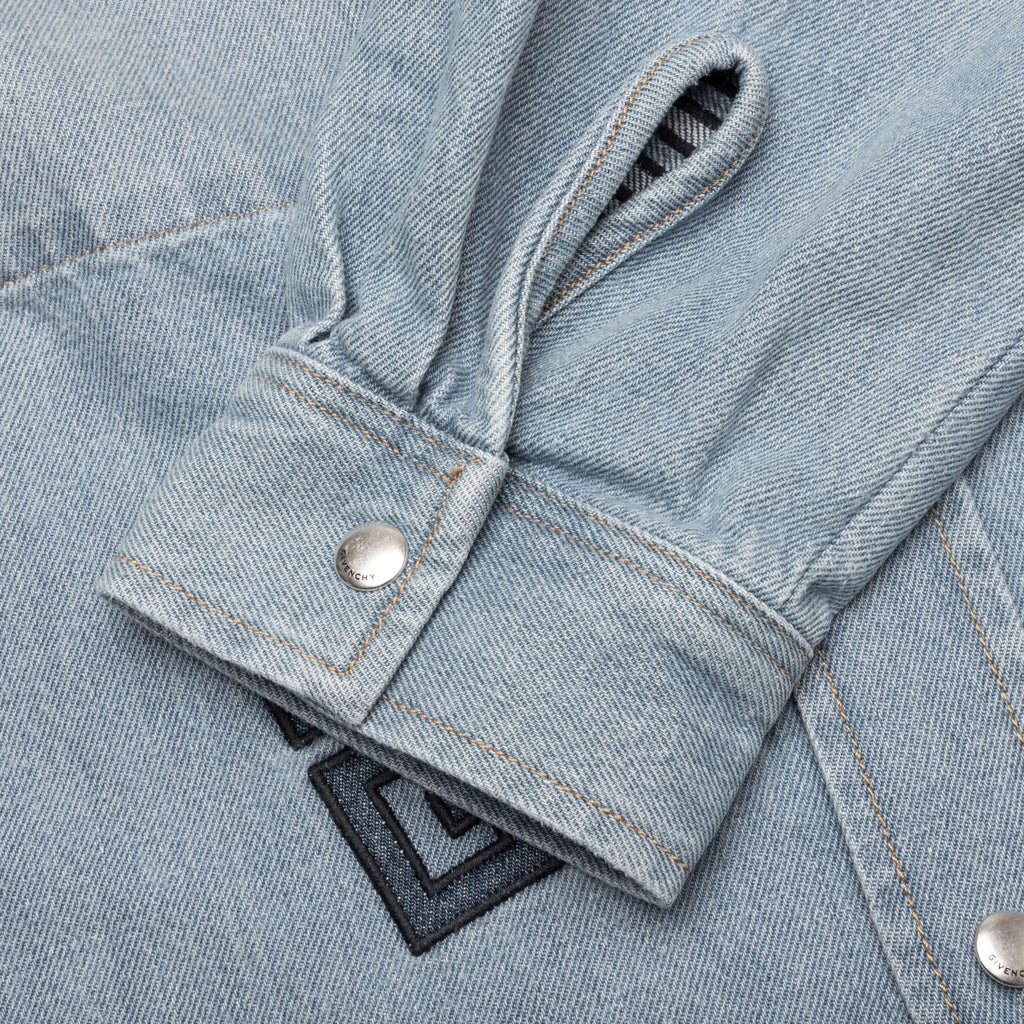 Classic Fit Overshirt w All Over 4G EMB Light Blue