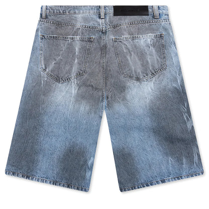 Thrashed Baggy 5 Pocket Shorts Light Wash