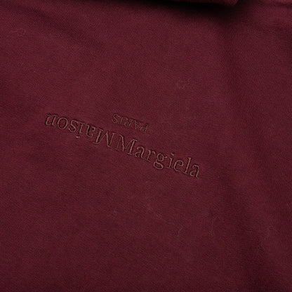 Logo Embroidered Long Sleeved Hoodie Burgundy