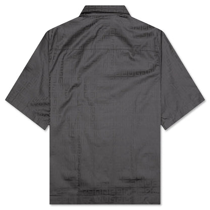 Short Sleeves Boxy Fit Zipped Shirt Titanium