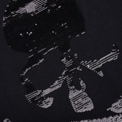 Football V Neck Jersey T Shirt Black
