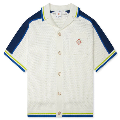 Crochet Shirt White Blue