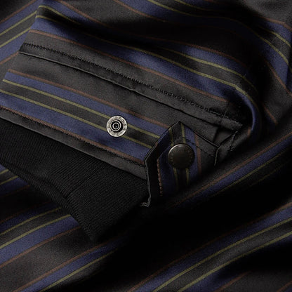 Horizontal Stripe Blouson Black Navy