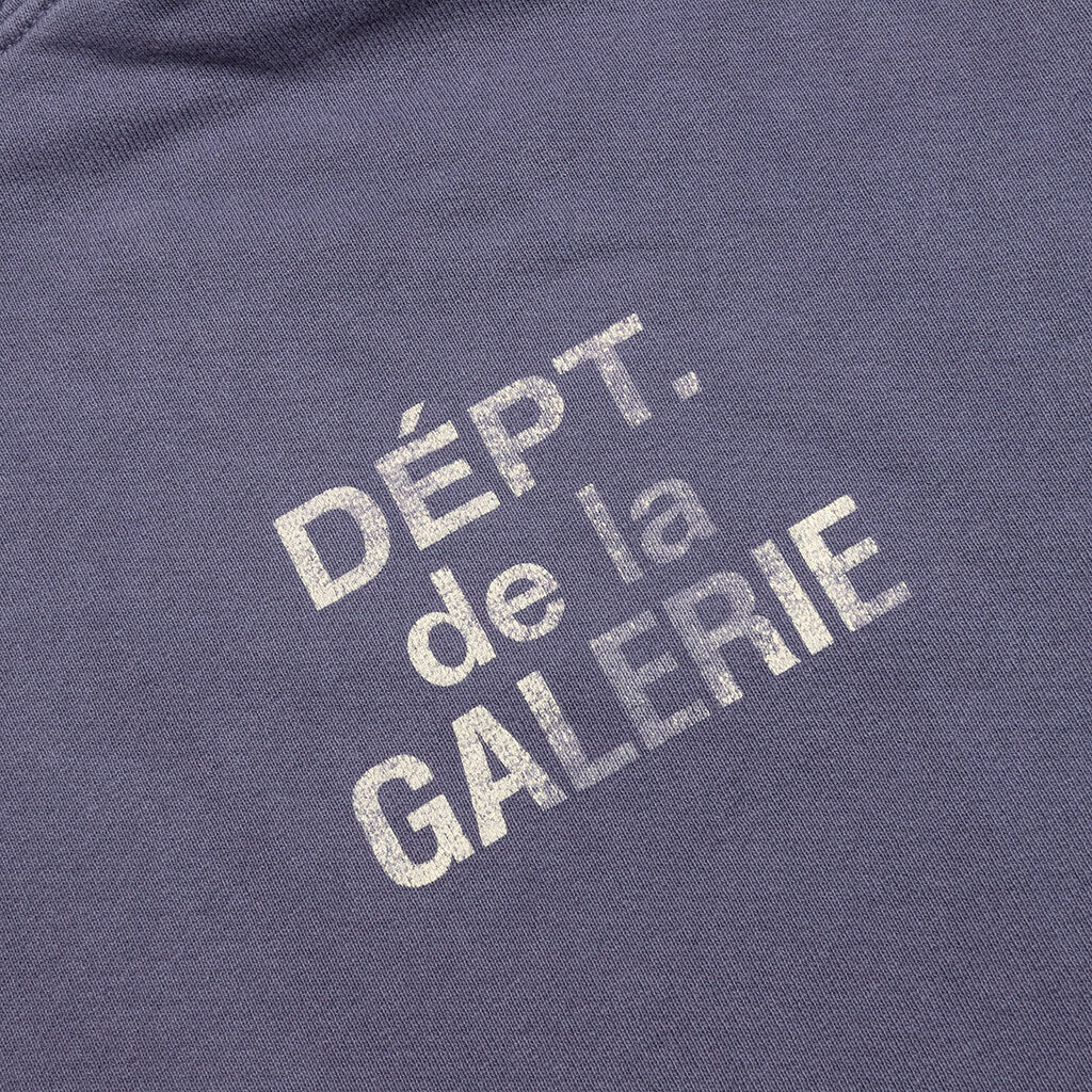 French Logo Vintage Hoodie Vintage Washed Navy