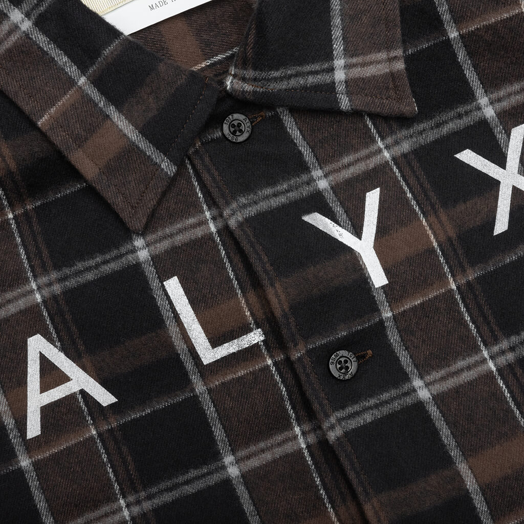 Plaid Logo Shirt Brown Black