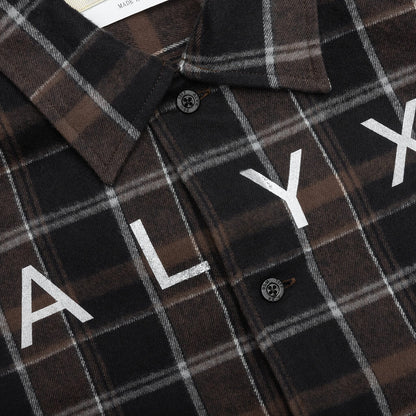 Plaid Logo Shirt Brown Black