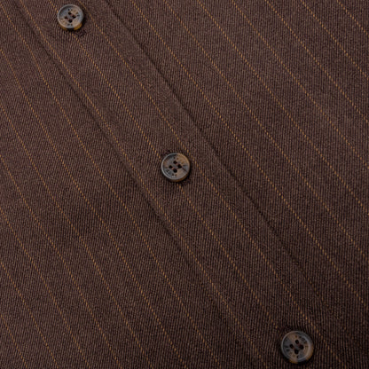 Twill Stripe Mechanic Shirt Brown Tan
