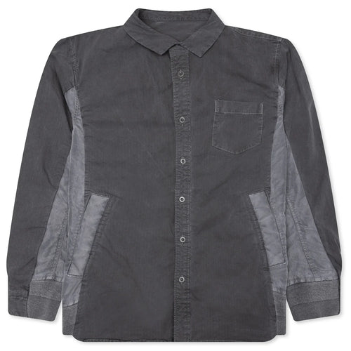 Garment Dye Rip Stop X Nylon Twill Shirt Black