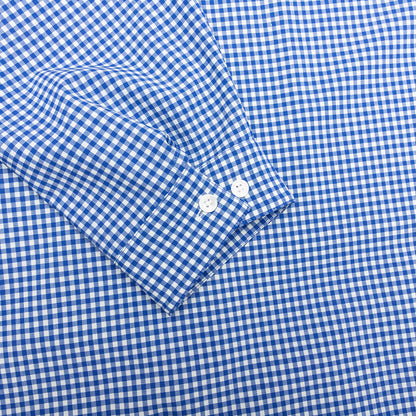 Checked Wool Shirt Blue White