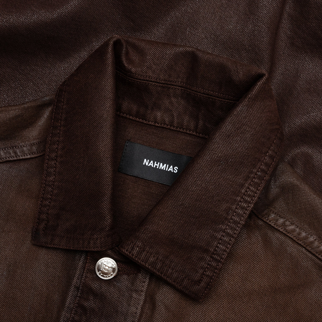 Waxed Denim Trucker Jacket Brown Wash