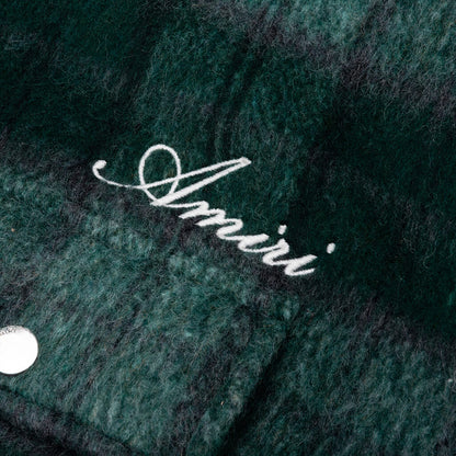 Brushed Plaid Overshirt Aqua Multi