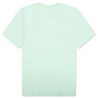 Slim Fit Reverse Print T Shirt Aqua Green