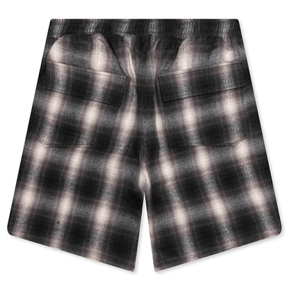 Plaid Logo Short Black Grey