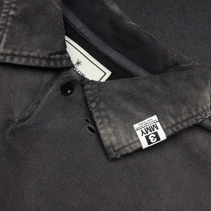 Sun Faded L S Polo Black