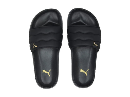 Sandalias PUMA Leadcat 20 Puffy Negro y Dorado para Mujer