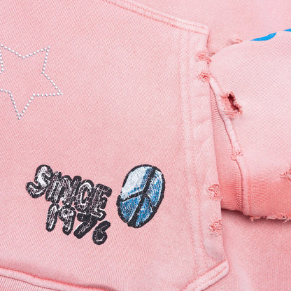 Oki Dog Hooded Sweatshirt Pink