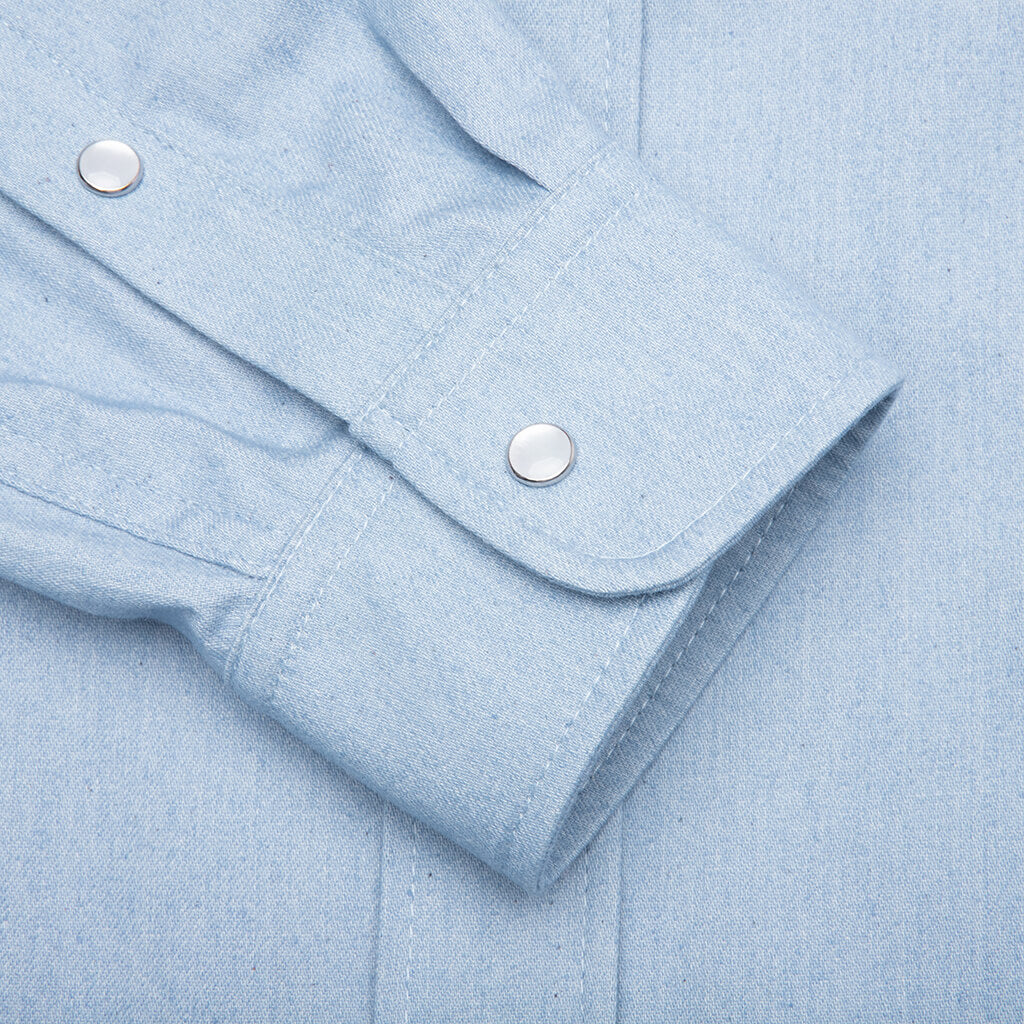 Blue Denim Shirt with Trunakaroo Plaque Iris Blue
