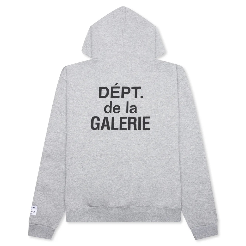 French Zip Hoodie Heather Grey