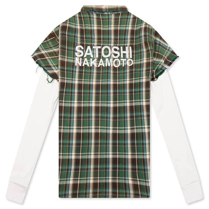 Bender Cut Off Flannel Green Plaid